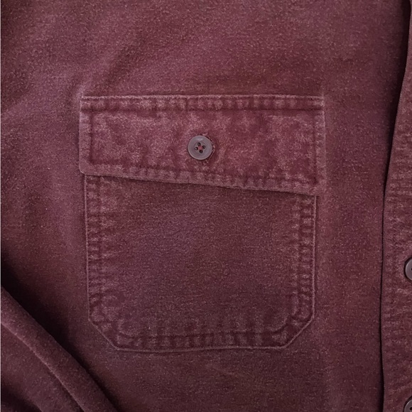 LL Bean Chamois Cloth Button Up Shirt Mens Size XL Tall Maroon Casual Cotton - Picture 4 of 9